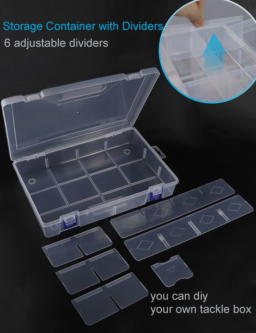 Tackle Box Beads Organizer Tackle Boxes with Dividers Plastic Storage Large 10 Grids Box Jewelry Compartment Container